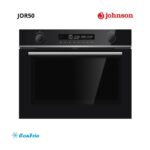Horno eléctrico empotrable Johnson JOR50 en color negro con display digital, múltiples funciones de cocción y diseño moderno para cocina.