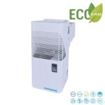 Fotografía del equipo de refrigeración compacto INTARBLOCK A2L montado en pared, modelo con gas R455A.