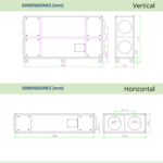 Curvas de trabajo del recuperador de calor ARR CC 05 con gráficos de presión disponible frente a caudal, rendimiento energético y niveles sonoros en dBA ARR-CC-15 H.